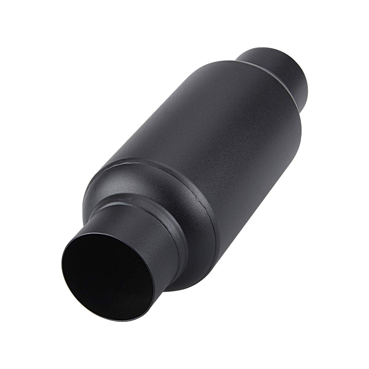 3" inlet/Outlet 12" Overall Length Stainless Steel Performance Muffler, Polished, Straight Through Design, Deep Tone