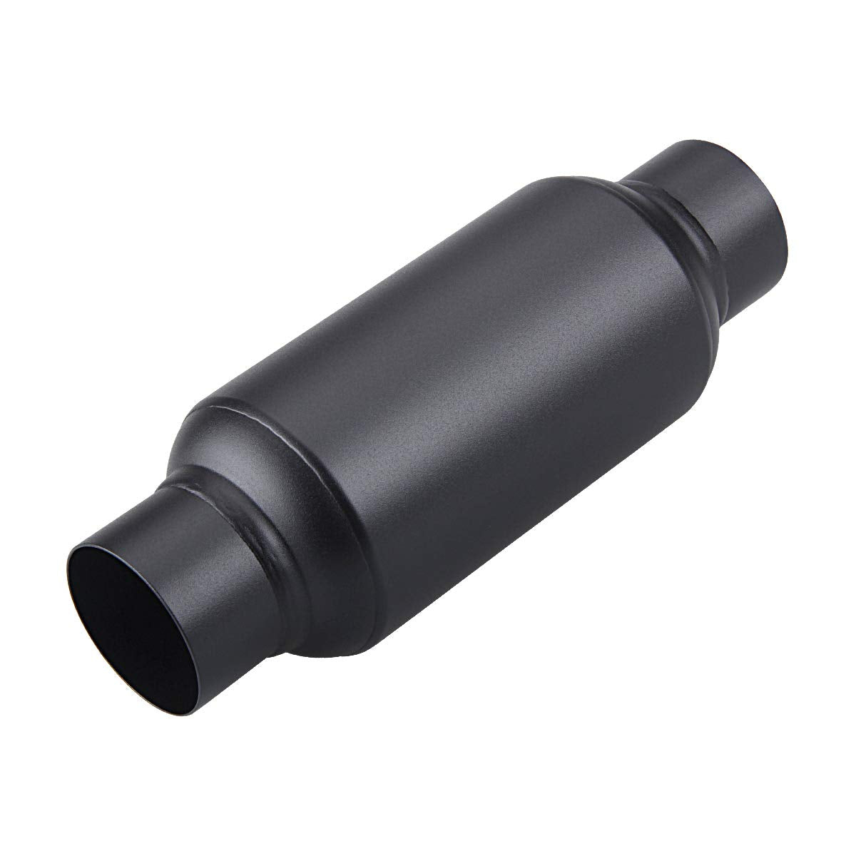 3" inlet/Outlet 12" Overall Length Stainless Steel Performance Muffler, Polished, Straight Through Design, Deep Tone