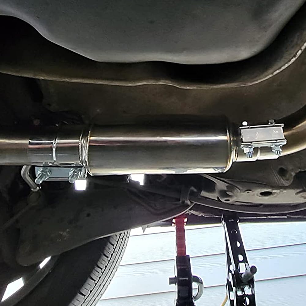 3" inlet/Outlet 12" Overall Length Stainless Steel Performance Muffler, Polished, Straight Through Design, Deep Tone