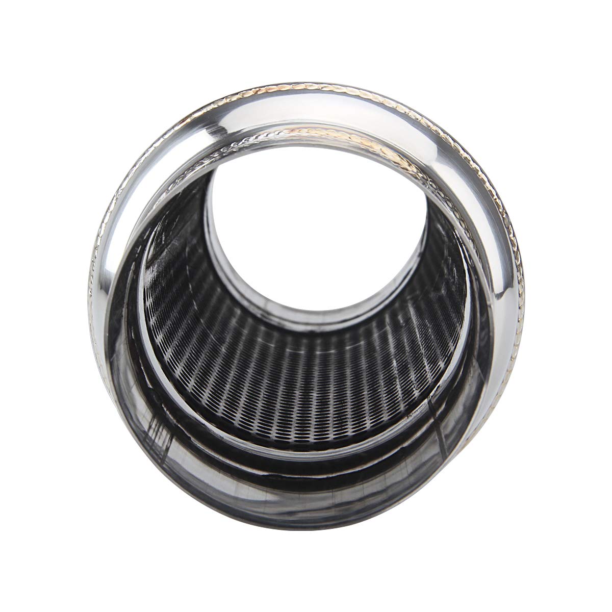 3" inlet/Outlet 12" Overall Length Stainless Steel Performance Muffler, Polished, Straight Through Design, Deep Tone