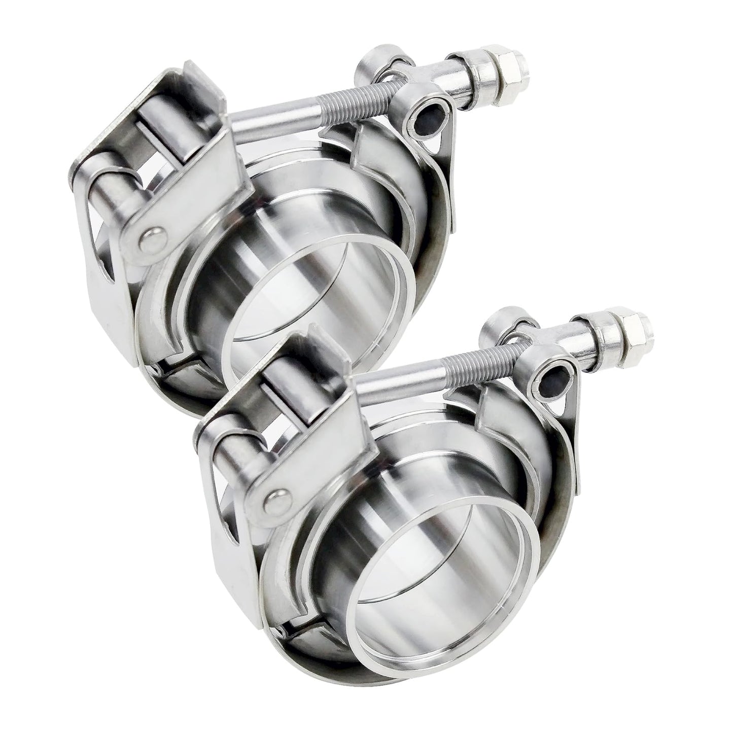 3 inch V Band Clamp - 2 sets of Quick Release Vband Exhaust Clamp with Flange Stainless Steel (3" - 2 Pack)