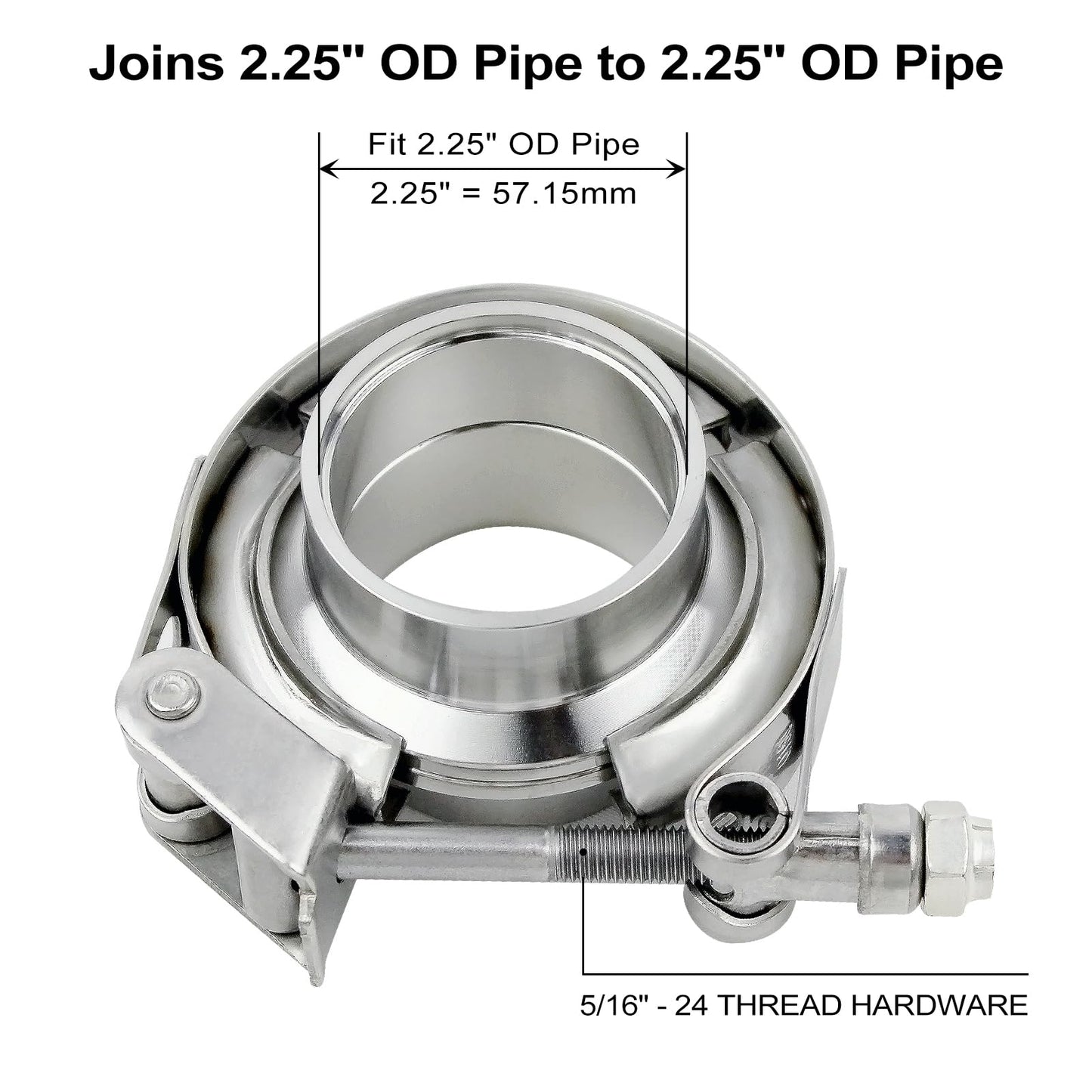 3 inch V Band Clamp - 2 sets of Quick Release Vband Exhaust Clamp with Flange Stainless Steel (3" - 2 Pack)