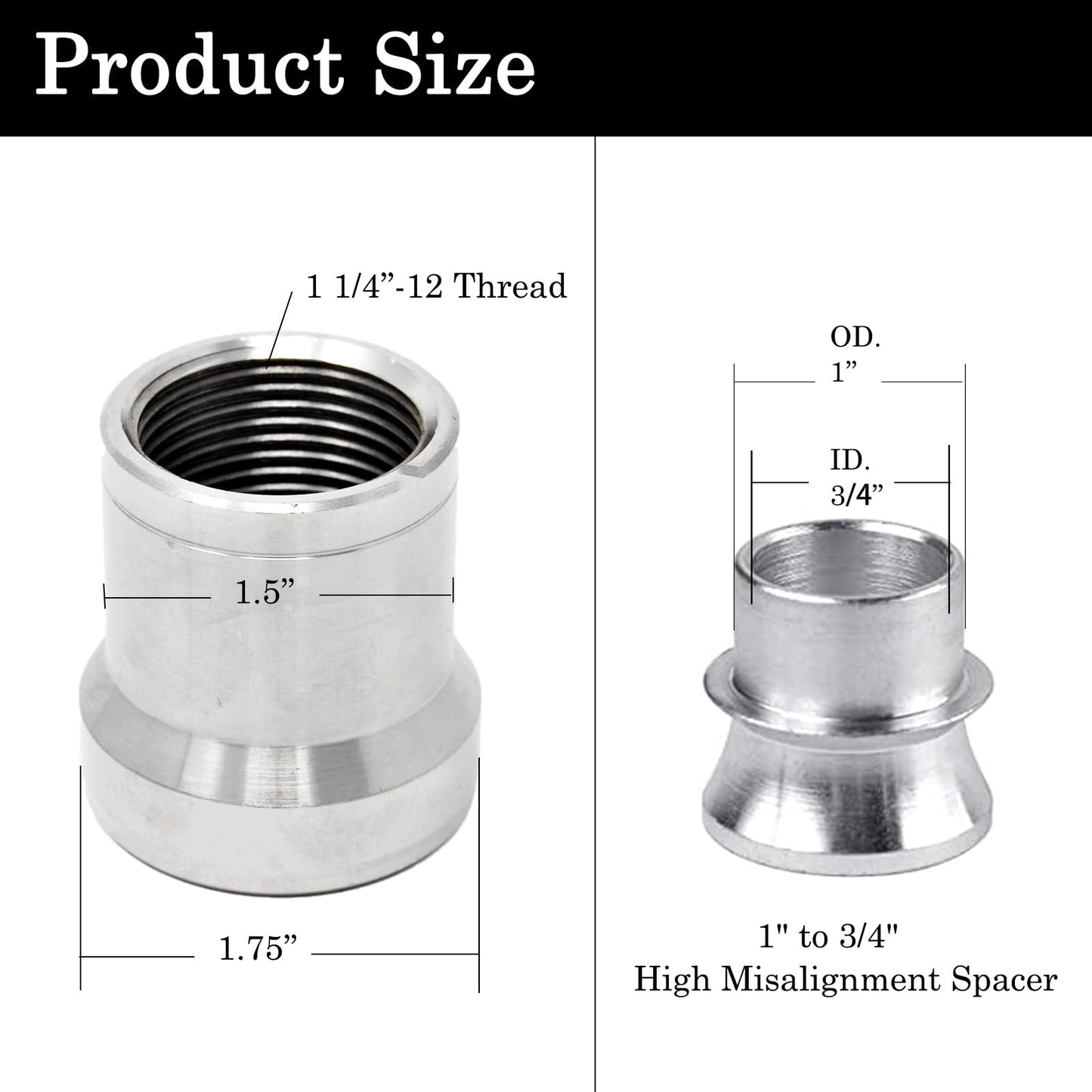 GaiRen 3/4'' Heim Joints Rod End Kit, 750” Chromoly Joints Panhard kit Right and Left Hand Thread (4 Pack)