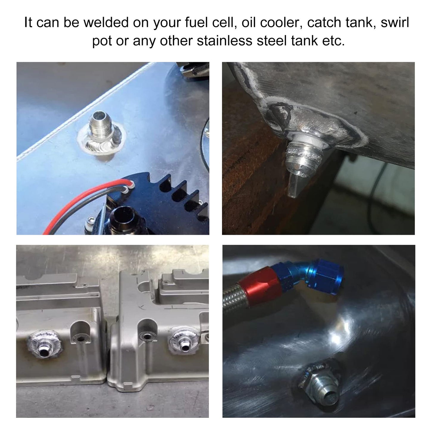 Male 10AN Weld on Bung Fitting Stainless Steel 2Pcs