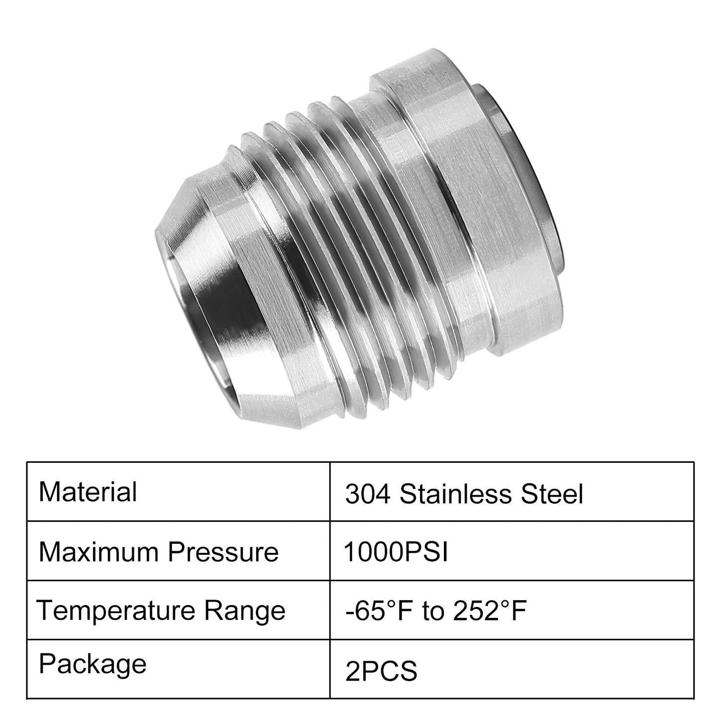 Male 10AN Weld on Bung Fitting Stainless Steel 2Pcs