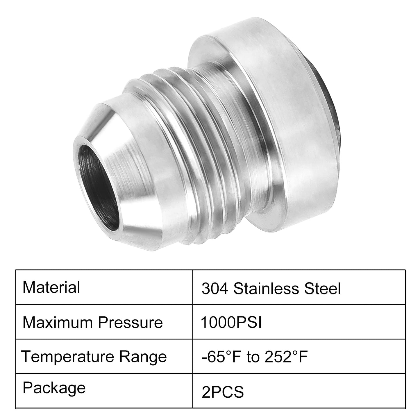 Male 10AN Weld on Bung Fitting Stainless Steel 2Pcs
