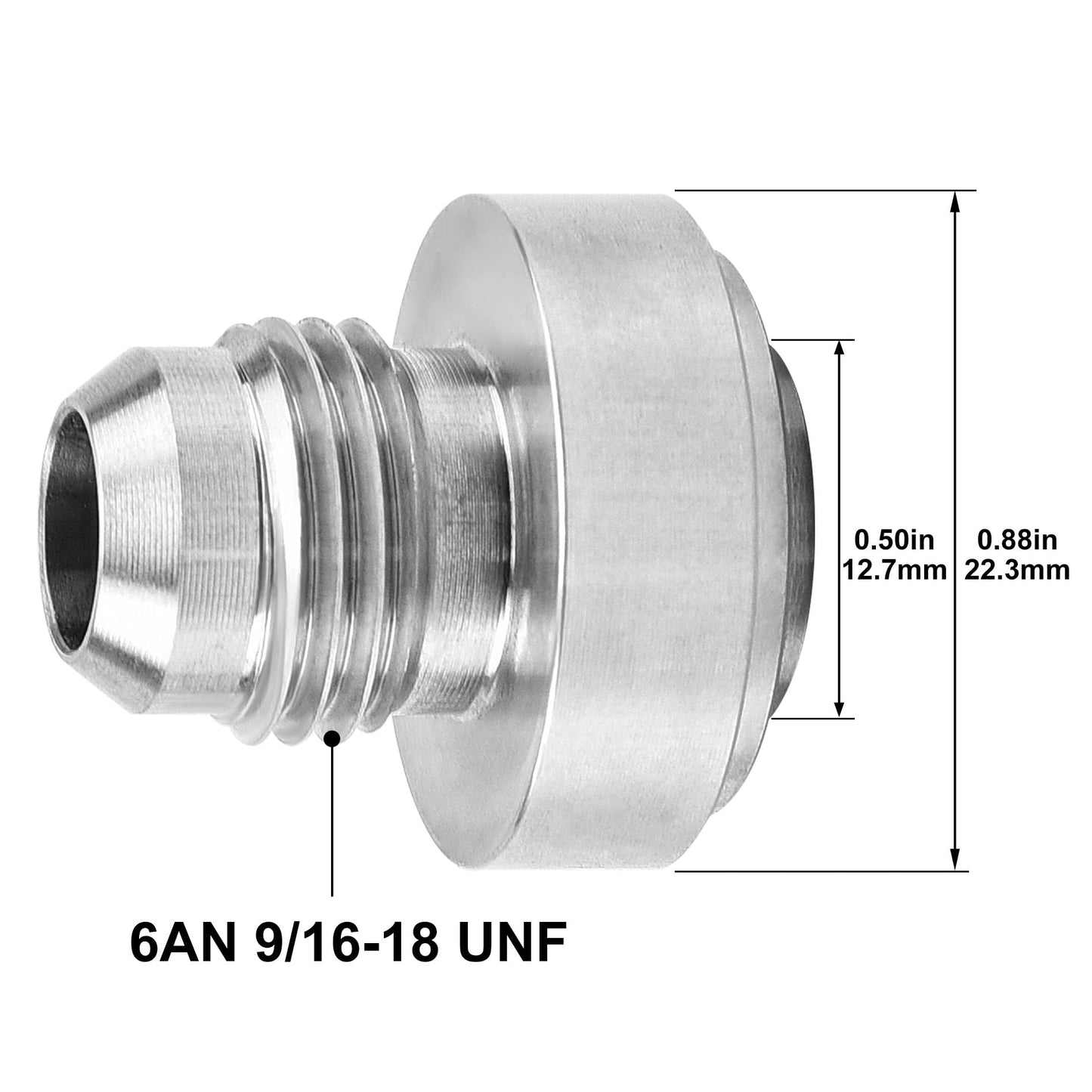 Male 10AN Weld on Bung Fitting Stainless Steel 2Pcs