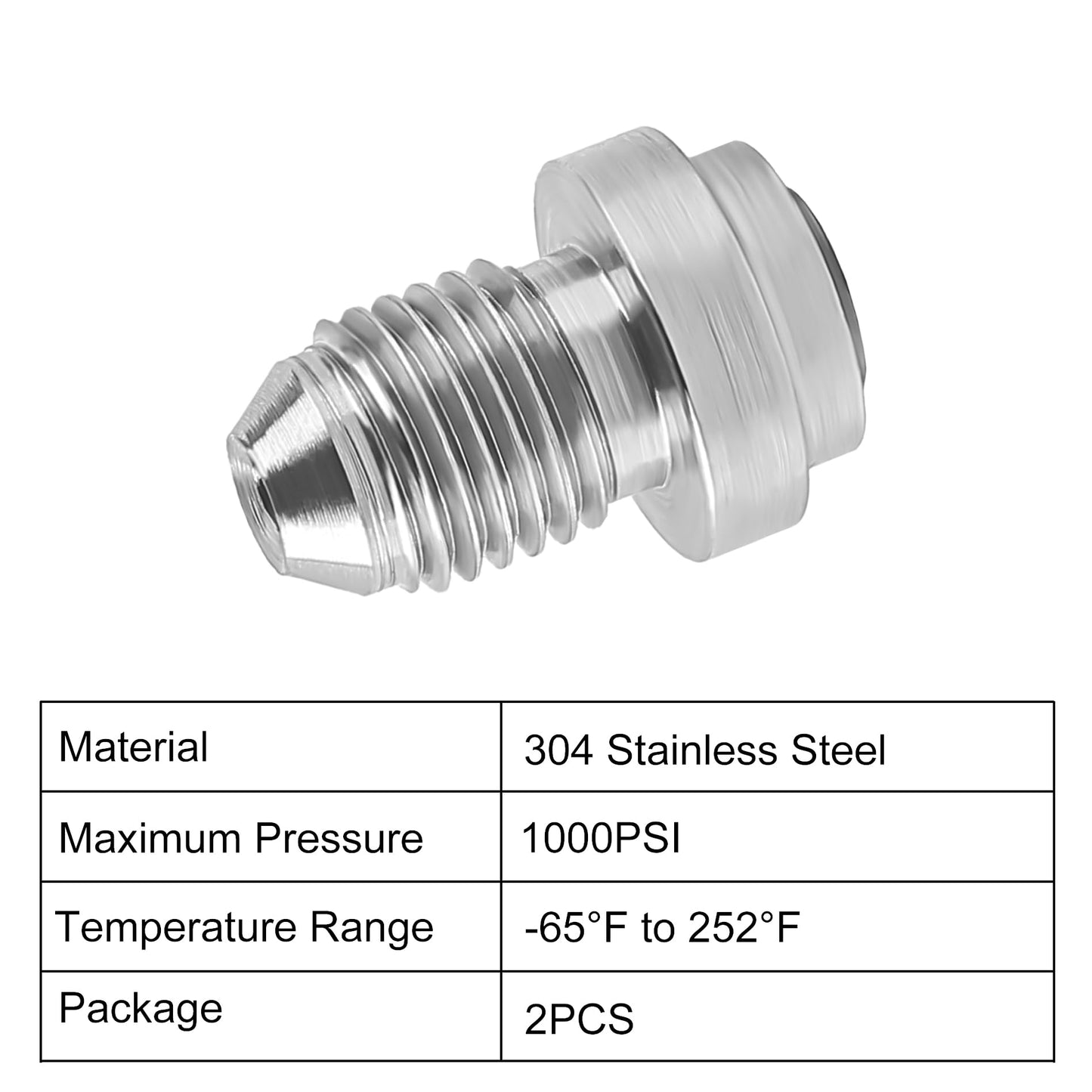 Male 10AN Weld on Bung Fitting Stainless Steel 2Pcs