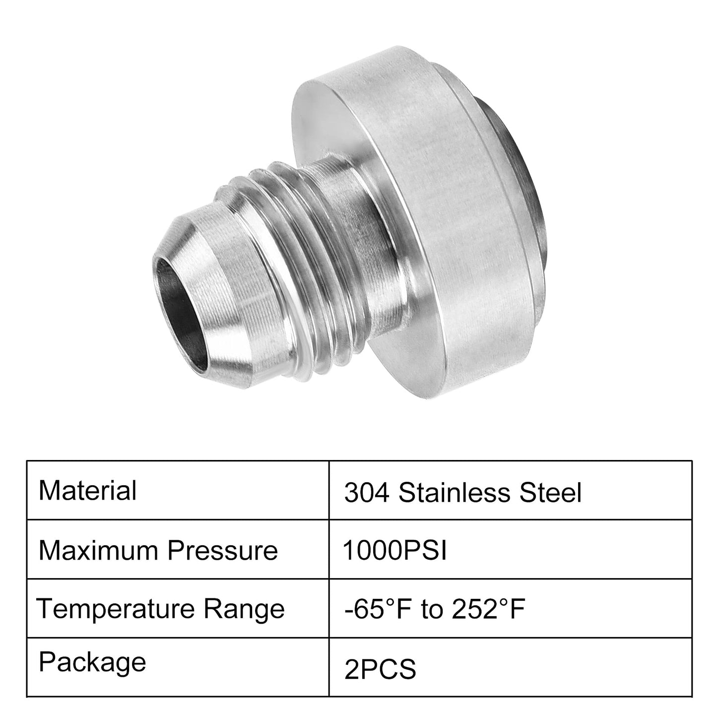 Male 10AN Weld on Bung Fitting Stainless Steel 2Pcs